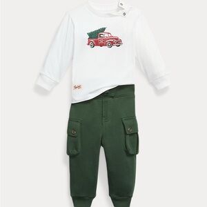 Ralph Lauren White and Green Kids Set with Red Truck